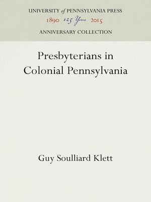 cover image of Presbyterians in Colonial Pennsylvania